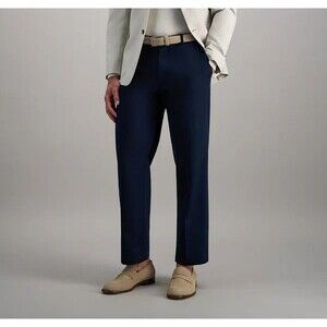 Haggar NWT Navy Classic Fit Premium No Iron Stretch Flat Front Khaki Size 42X29